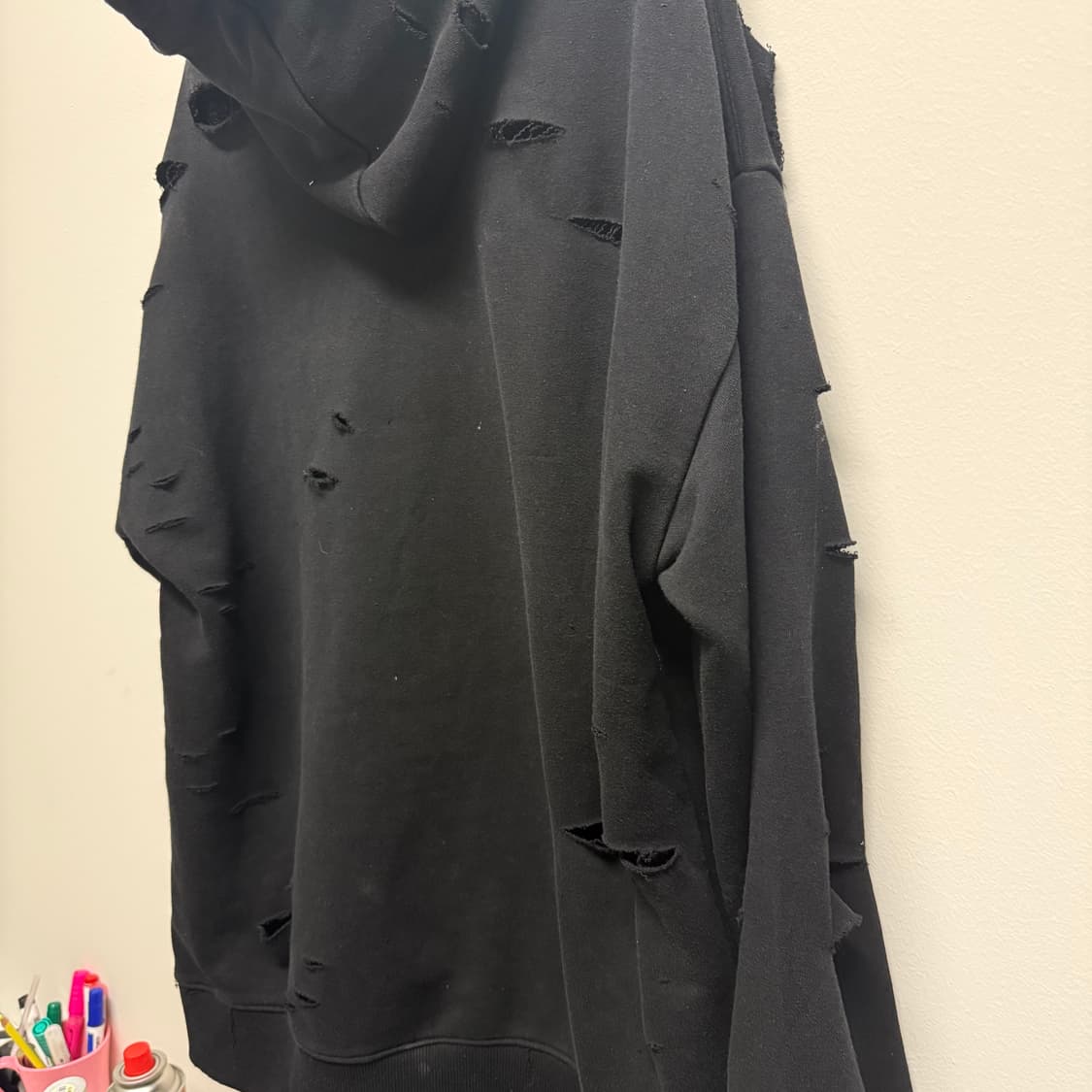 이지 중국 머천 디스트로이드 왁스코팅 후드티 상품이미지7