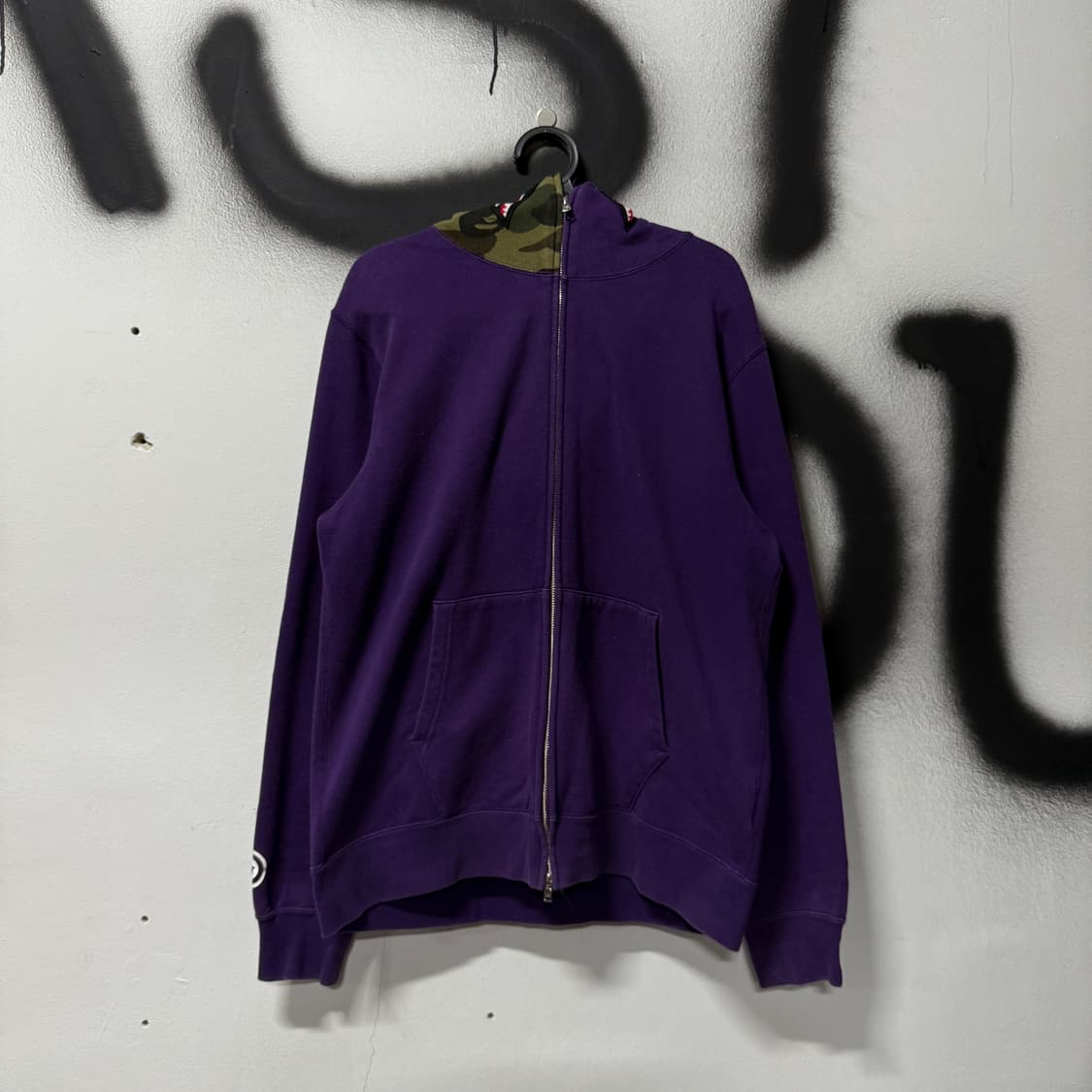 정품 베이프 하프 반카모 녹계 샤크 풀 집업 후디 상품이미지2