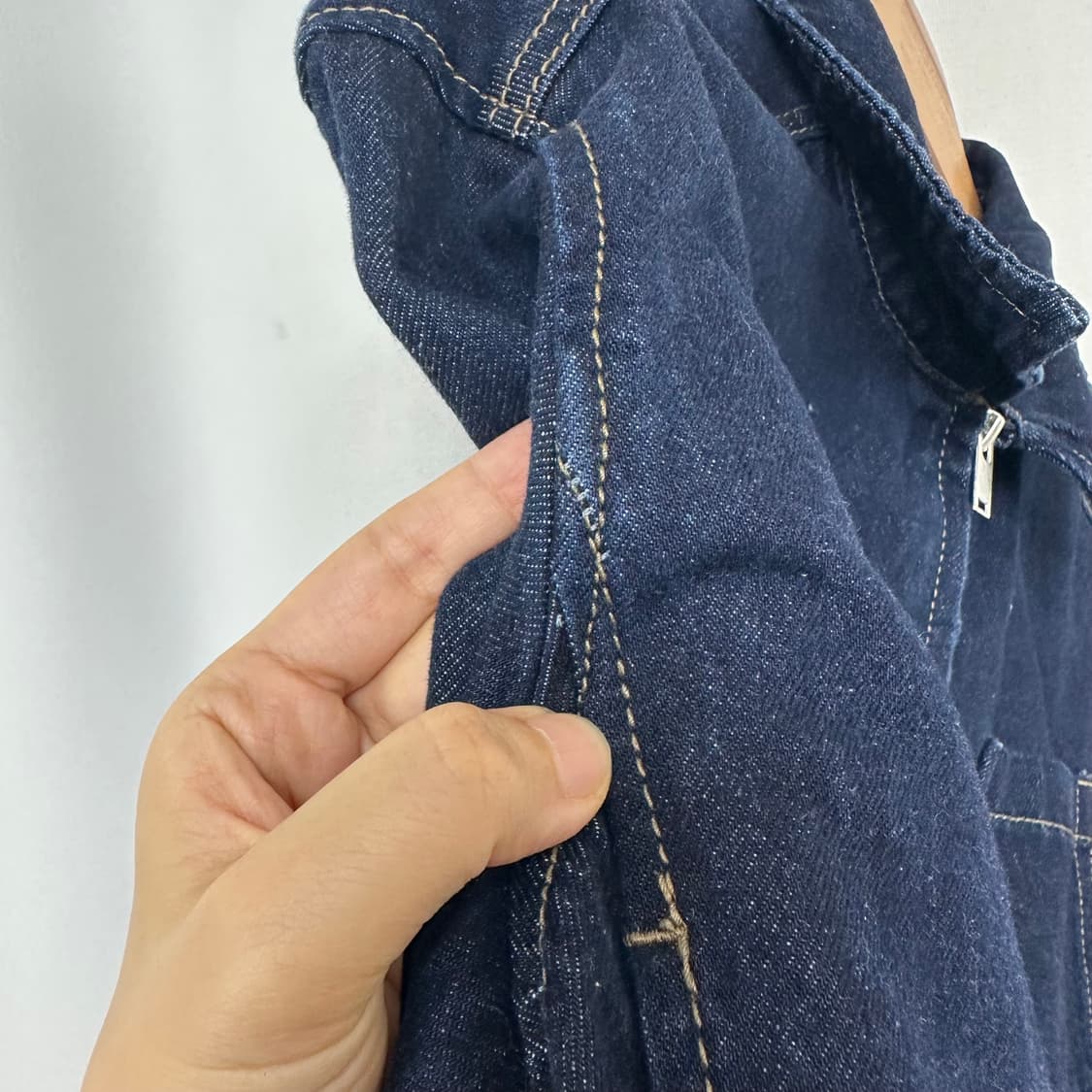   무신사스탠다드 여자 크롭 데님 청자켓 M 상품이미지5