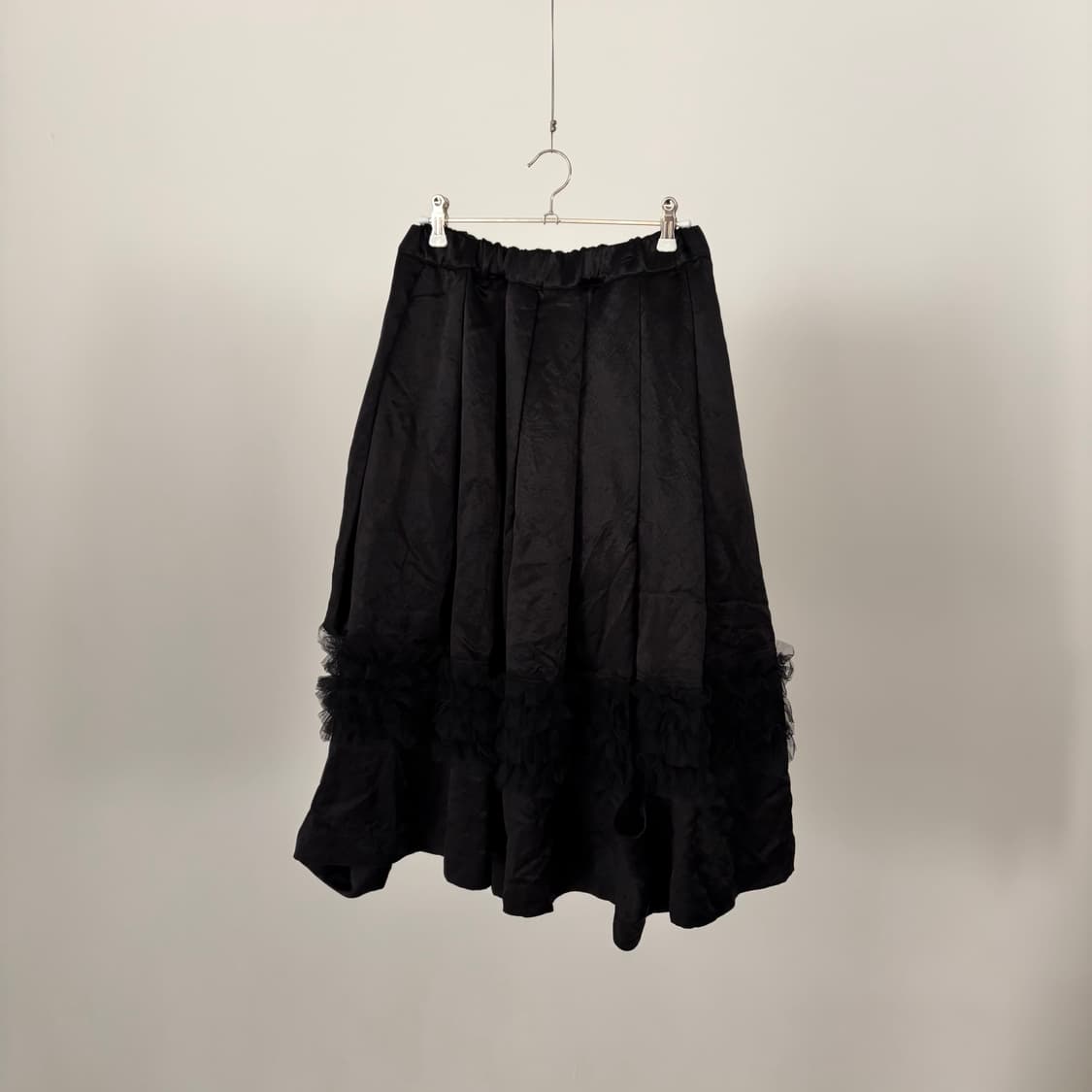 Satin Tulle Frill Detail Skirt 상품이미지2