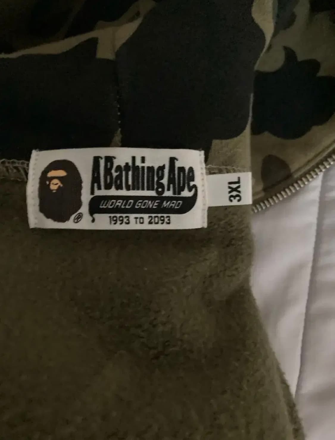 베이프 녹계 타이거 후드집업 3xl 상품이미지2