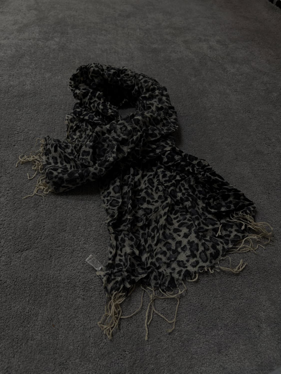 Vintage v-kei punk mood leopard scarf 상품이미지3