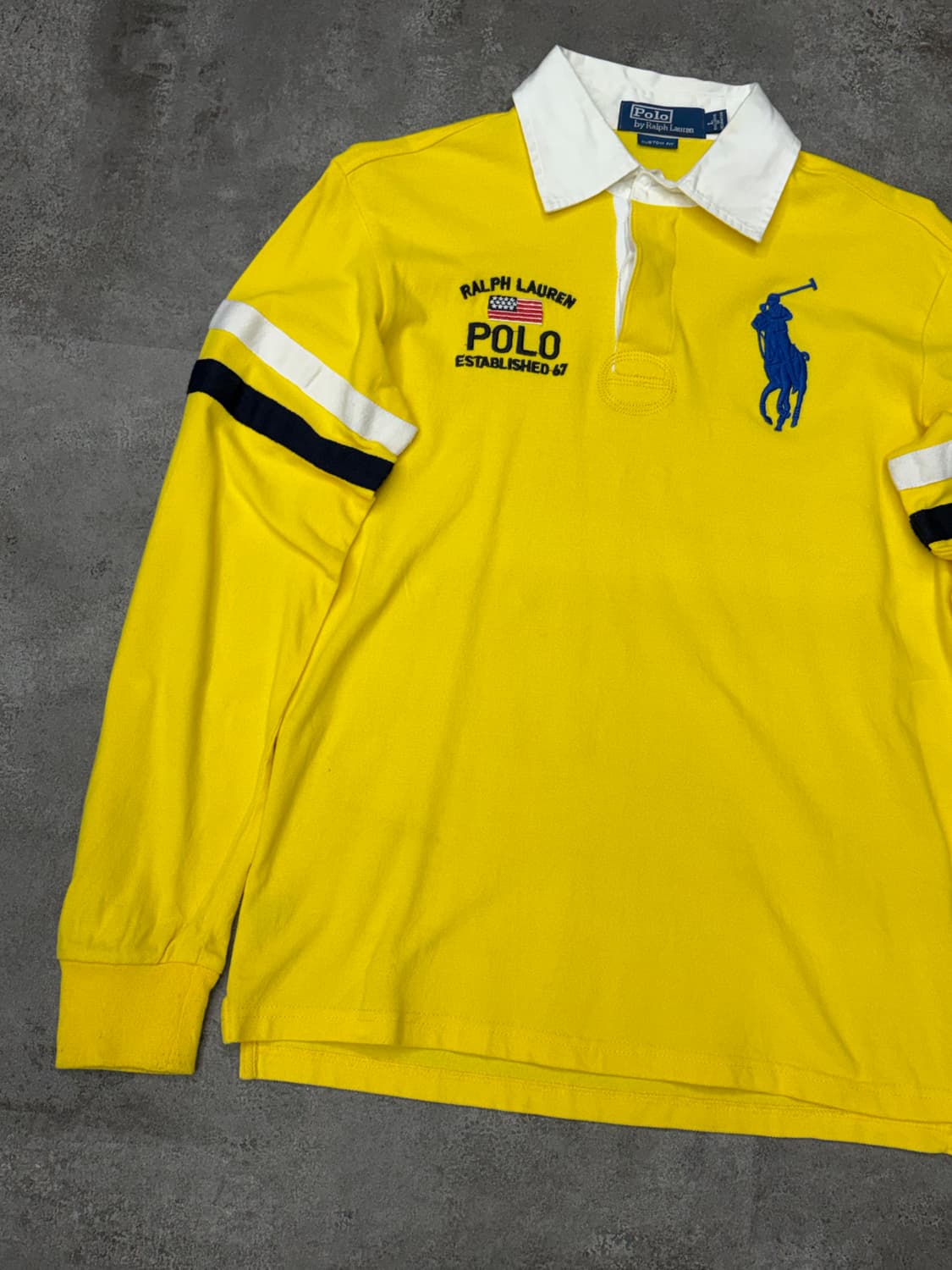 폴로 랄프로렌 빅포니 성조기 옐로우 럭비 셔츠 긴팔 상품이미지3