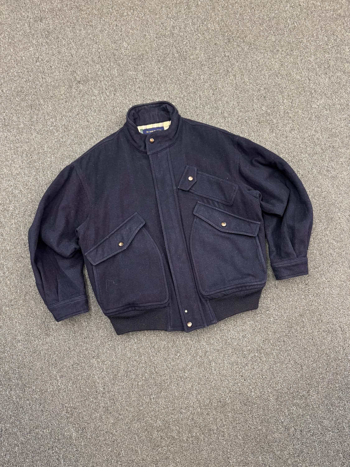 M)맥그리거 빈티지 네이비 울 봄버자켓 상품이미지2