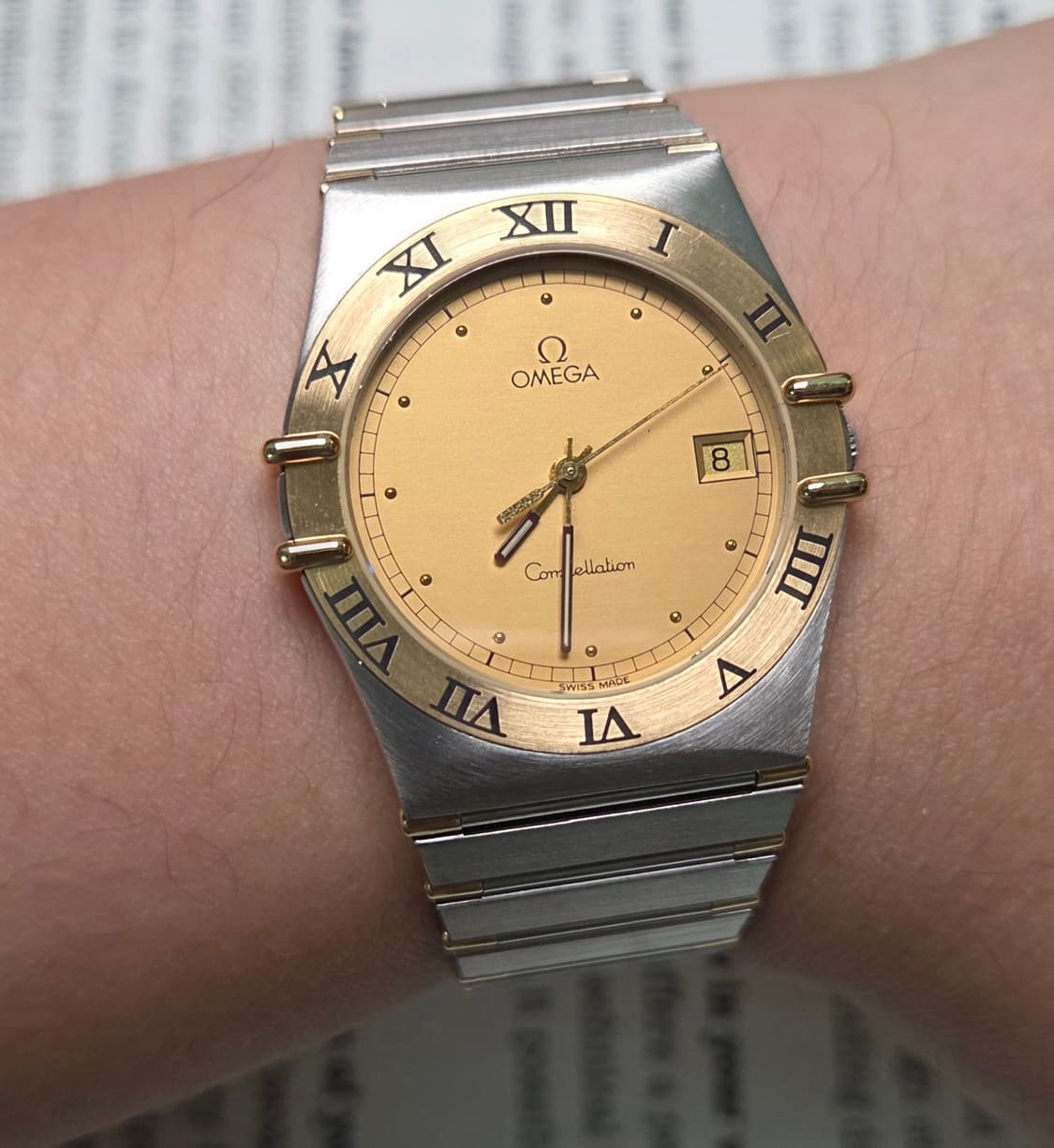 빈티지 오메가 컨스틸레이션 골드콤비 하프바 쿼츠 남성용 브레이슬릿 ver 상품이미지2