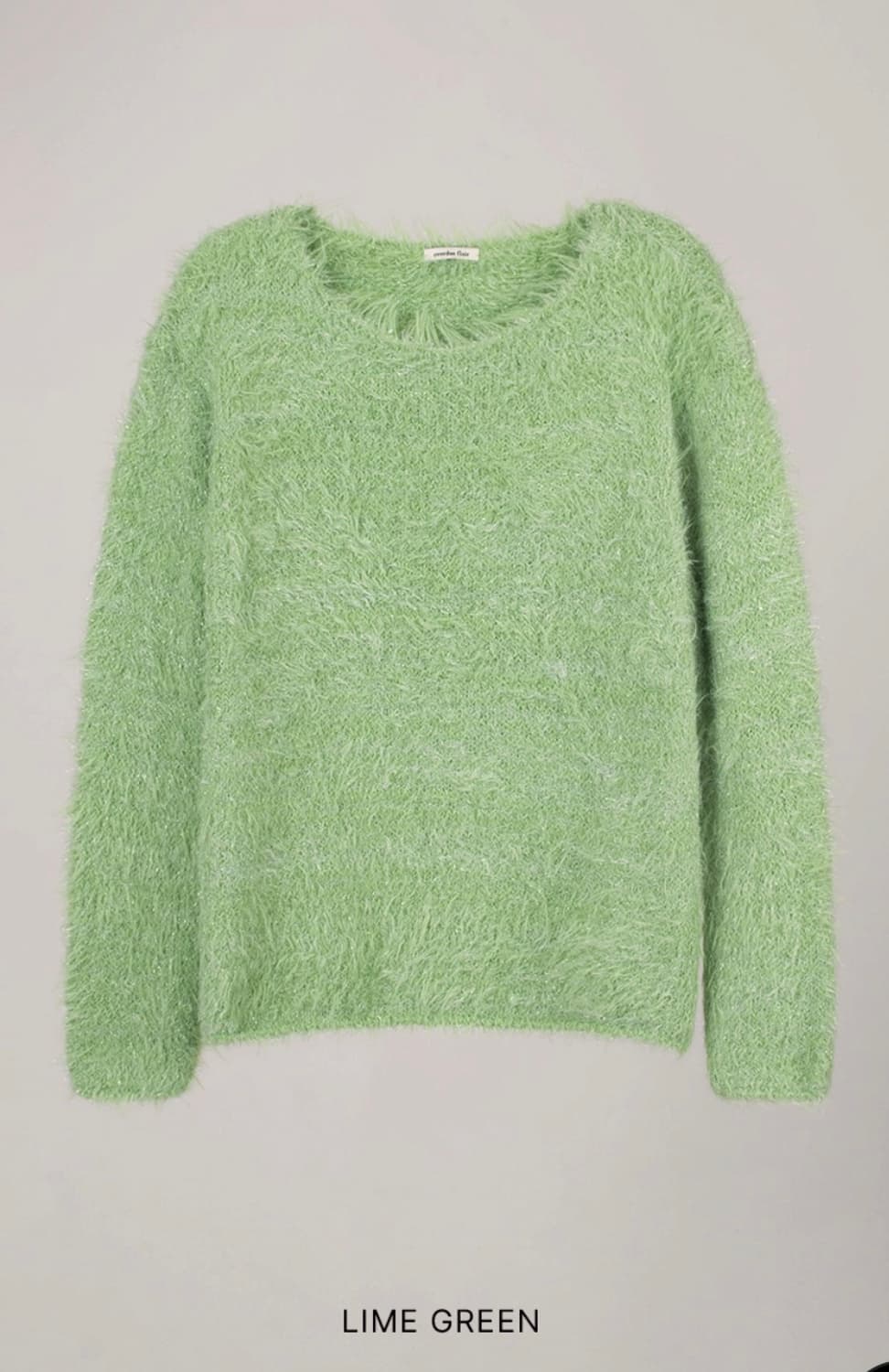 오버듀플레어 헤어리 글리터 니트 라임그린 상품이미지3