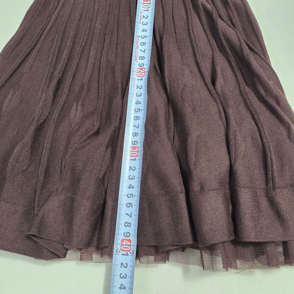 1147 에고이스트 정품 니트 플리츠 스커트 브라운 55 상품이미지3