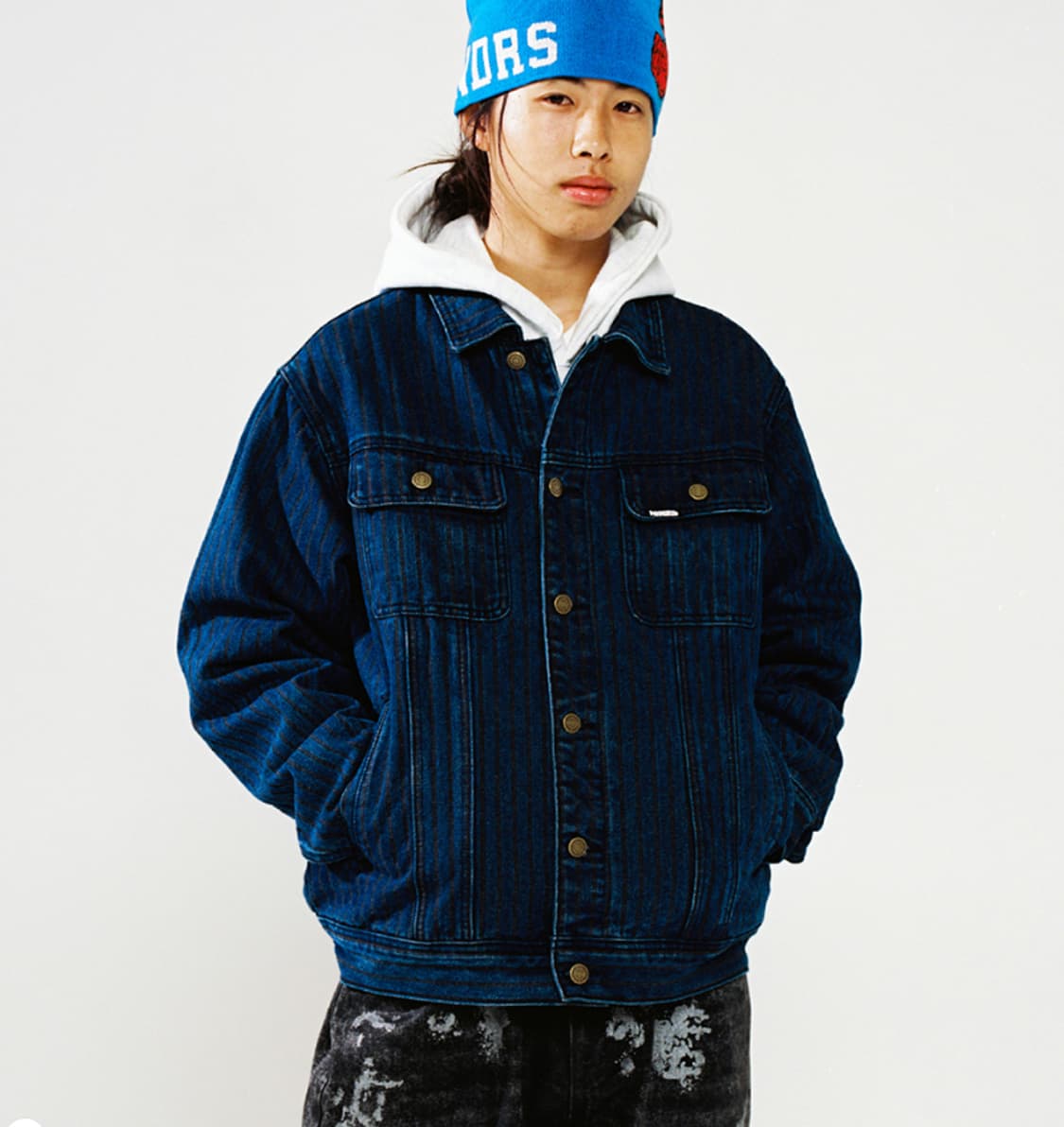 위캔더스 스트라이프 데님 트러커 자켓 상품이미지3