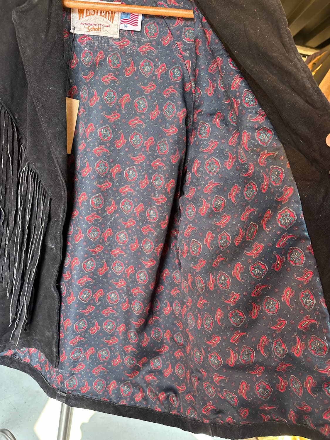 80-90s 쇼트 헤비 리얼 레더 스웨이드 프린지 자켓 상품이미지7