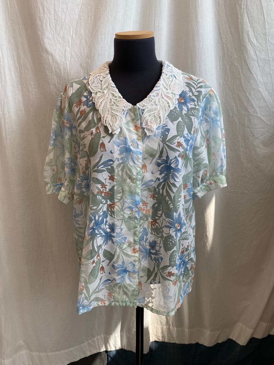 SEZALNA 플라워 반팔블라우스(L-XL) 상품이미지1