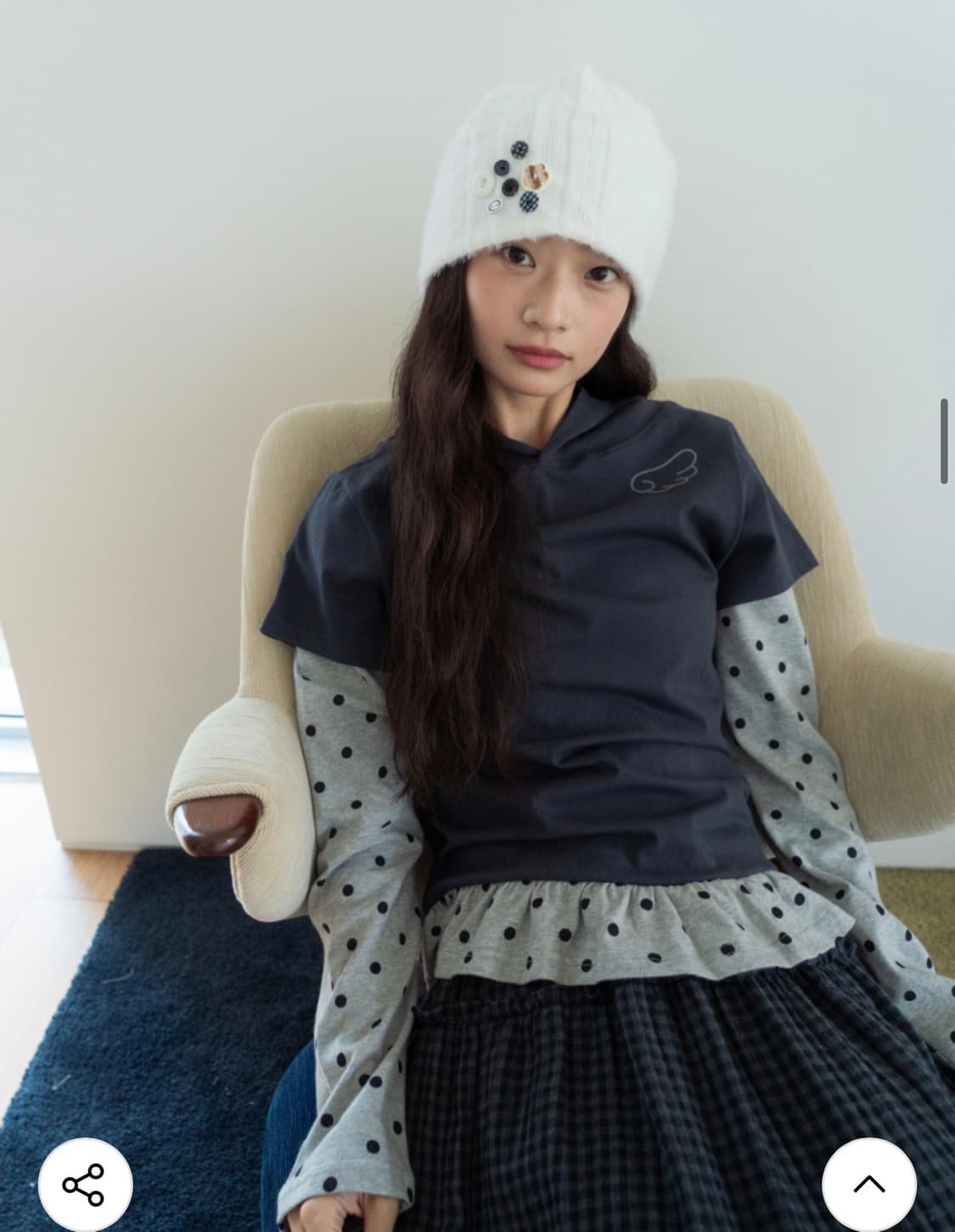 바우프 엔젤 슬림핏 레이어드 후드 티셔츠 상품이미지2