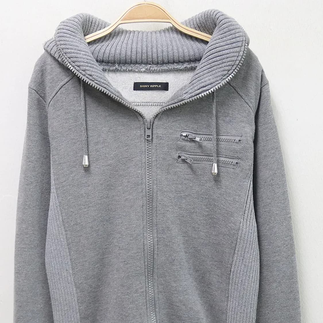 SHINY RIPPLE 하이넥 후드 집업 62371 상품이미지3