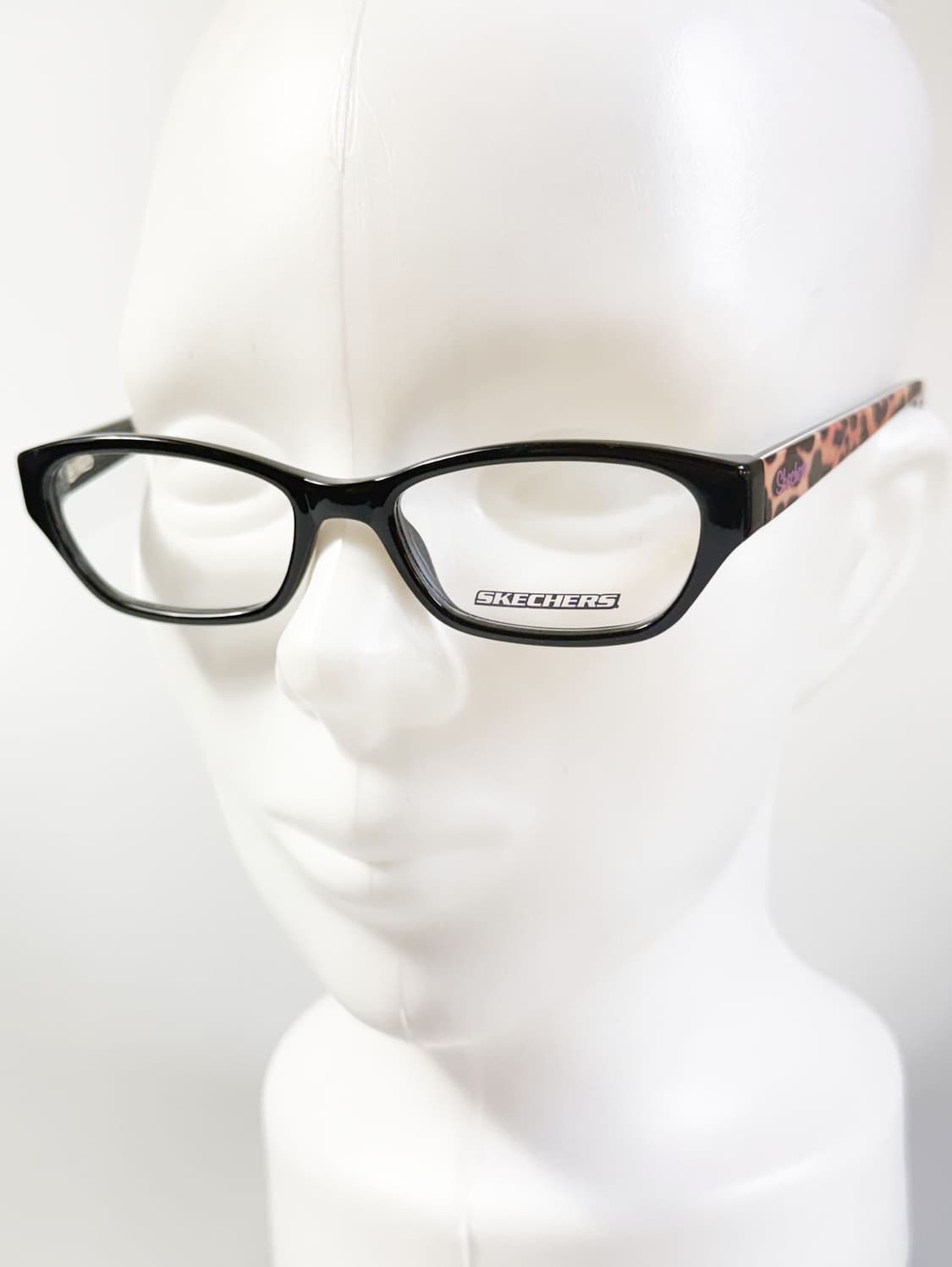 SKECHERS 블랙 스퀘어 뿔테 프레임 빈티지 안경 상품이미지8