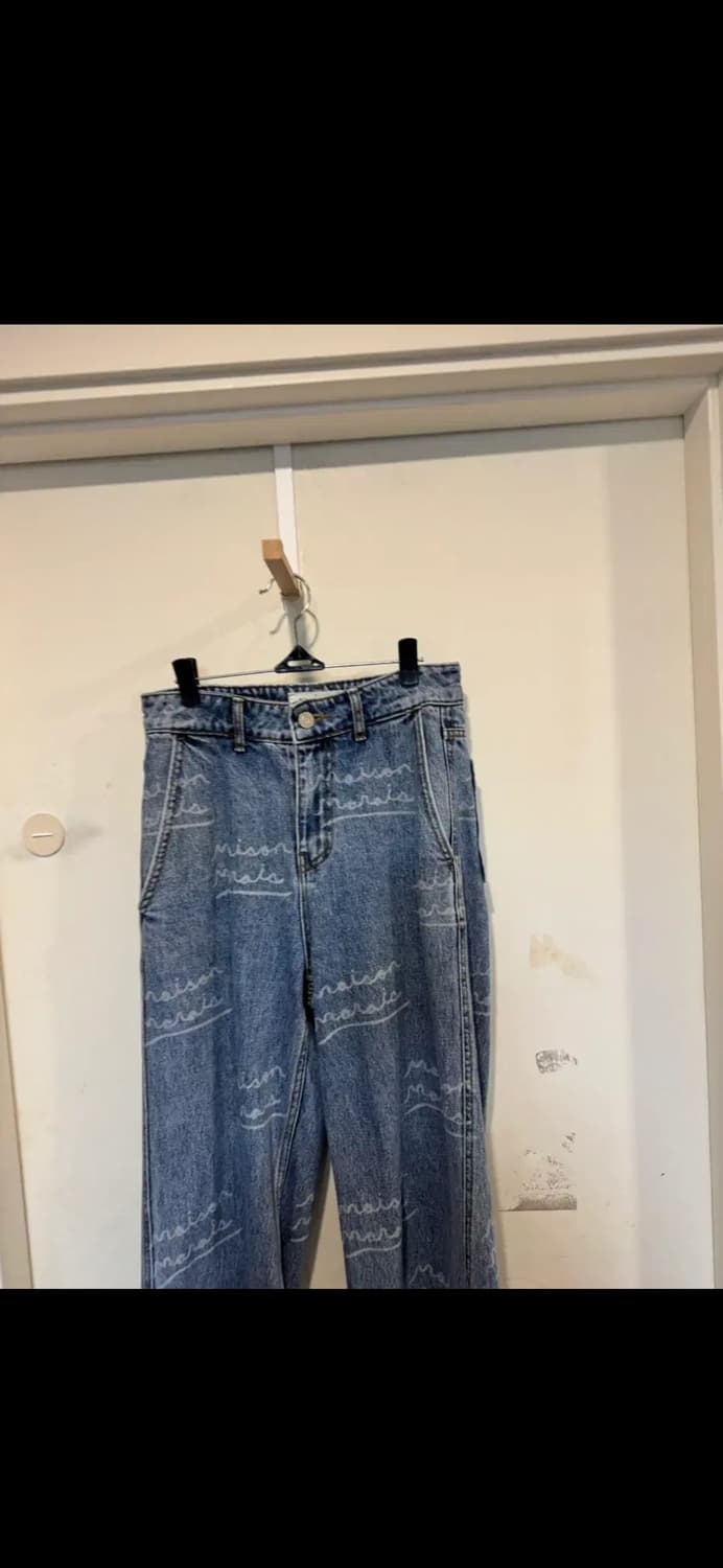 메종마레x사키 레터링 와이드 데님 상품이미지5