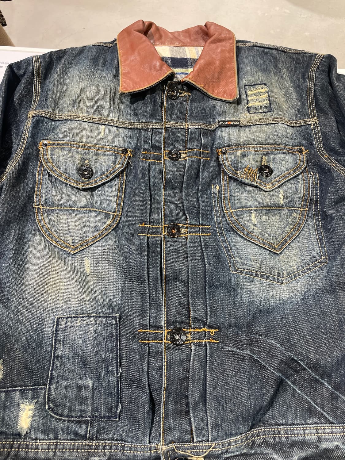 빈티지 그런지 엘보 패치 데님 자켓 상품이미지9