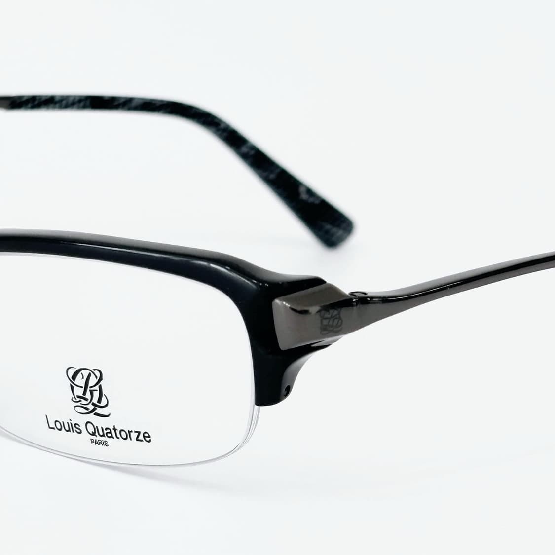 Louis Quatorze 블랙 뿔테 반무테 안경 상품이미지3