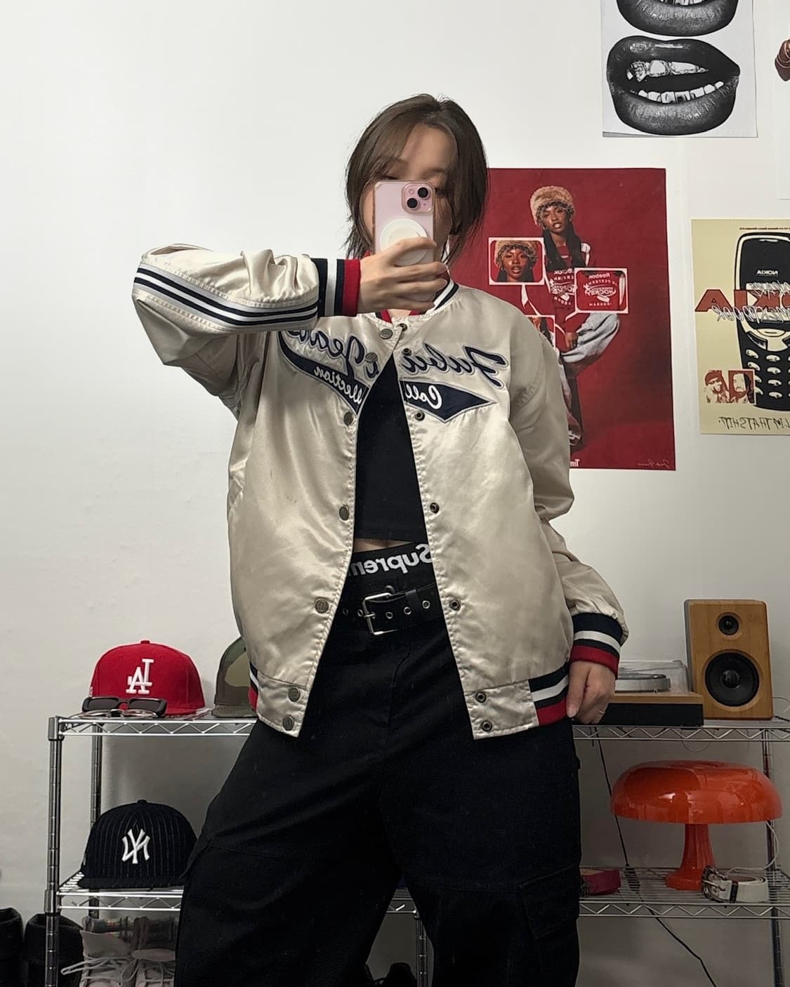 푸부 00s 사틴 스타디움 자켓 상품이미지2