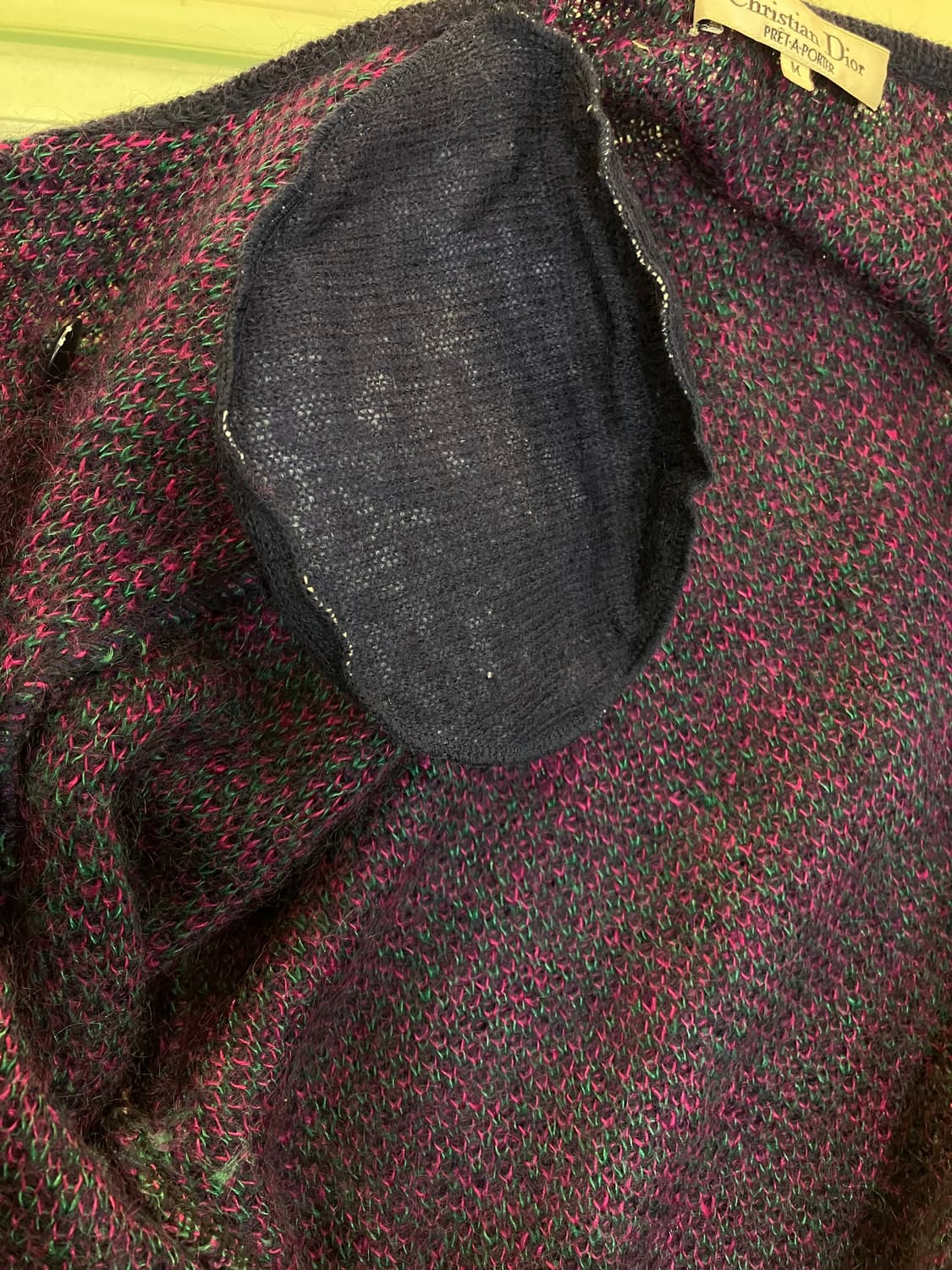 크리스찬 디올 플래드 울 니트 가디건 M 상품이미지5