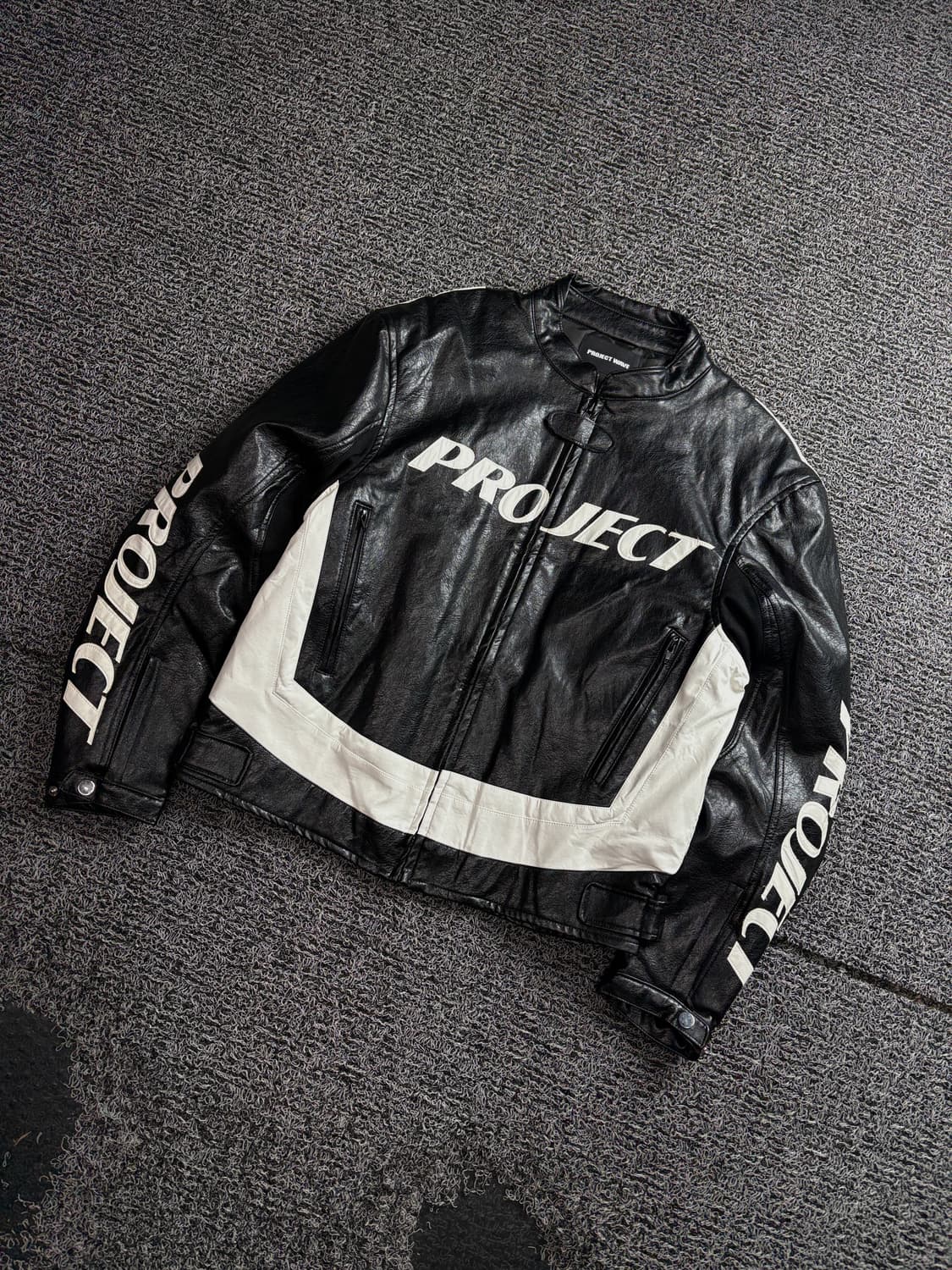 프로젝트 웨이브 디테일 레이싱 레더 자켓 3726 상품이미지1