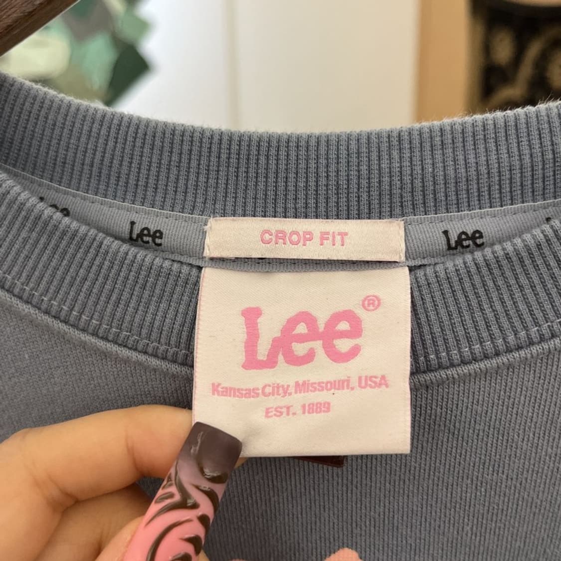 LEE 리 Y2K 코지 키치 플라워 크롭 맨투맨 M C11516 상품이미지5