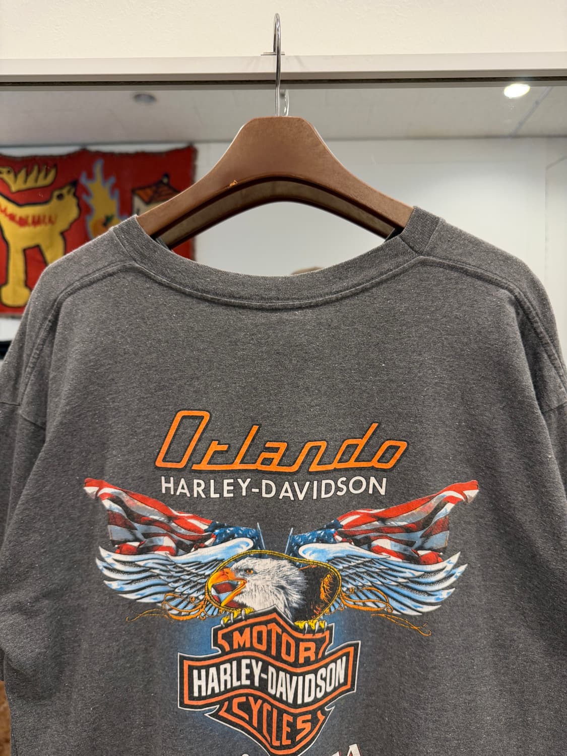 90s Harley-Davidson 블루 플레임 이글 티셔츠 (USA) 상품이미지6