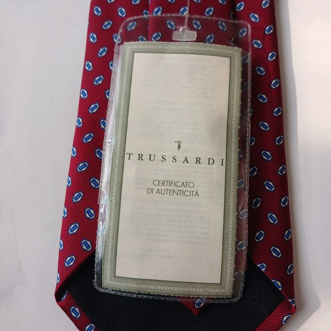 트루사르디 실크 레드 도트 패턴 넥타이 9.5cm 새제품 A19748 상품이미지8