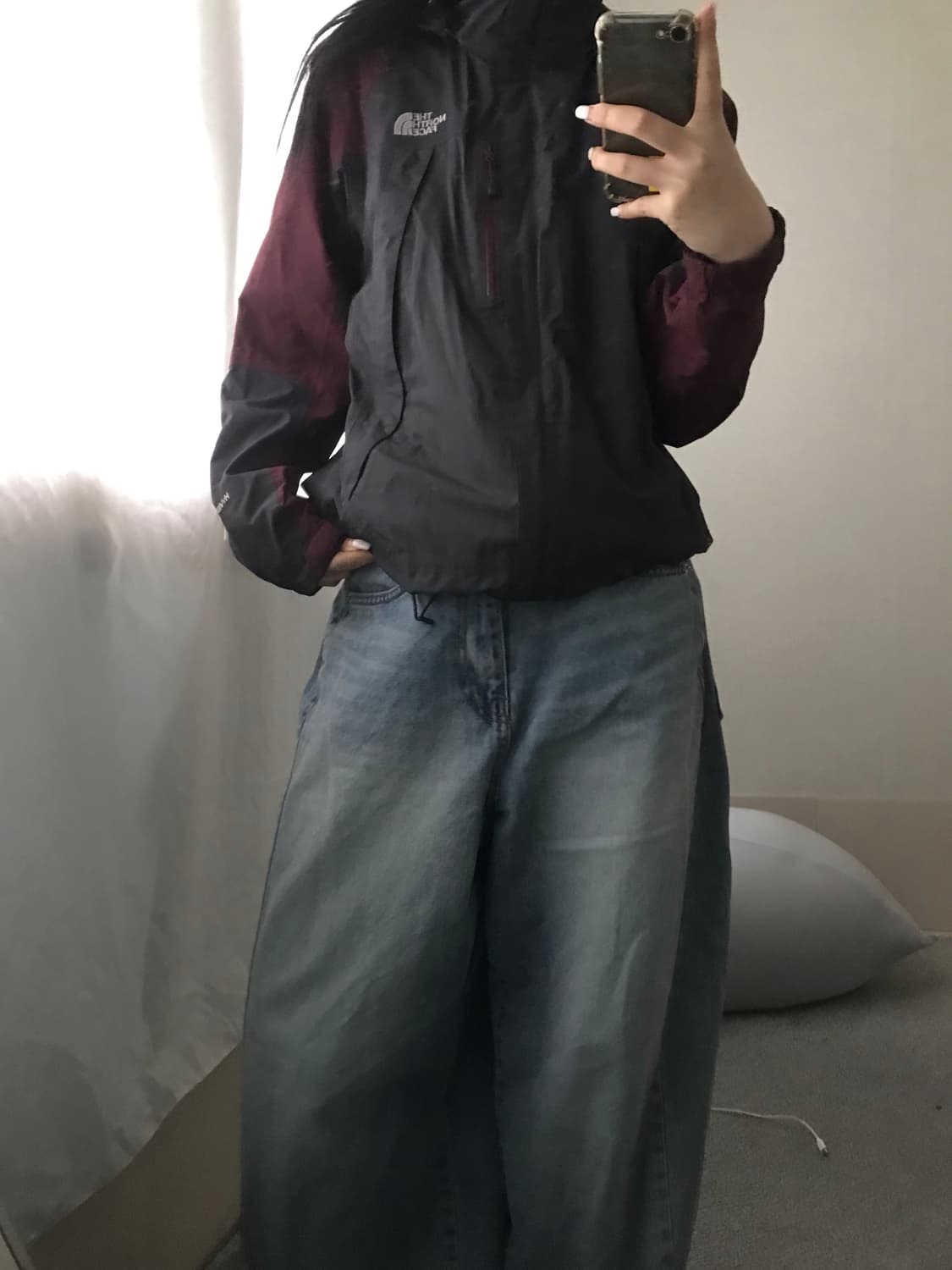 노페 버건디 그레이 바람막이 상품이미지5
