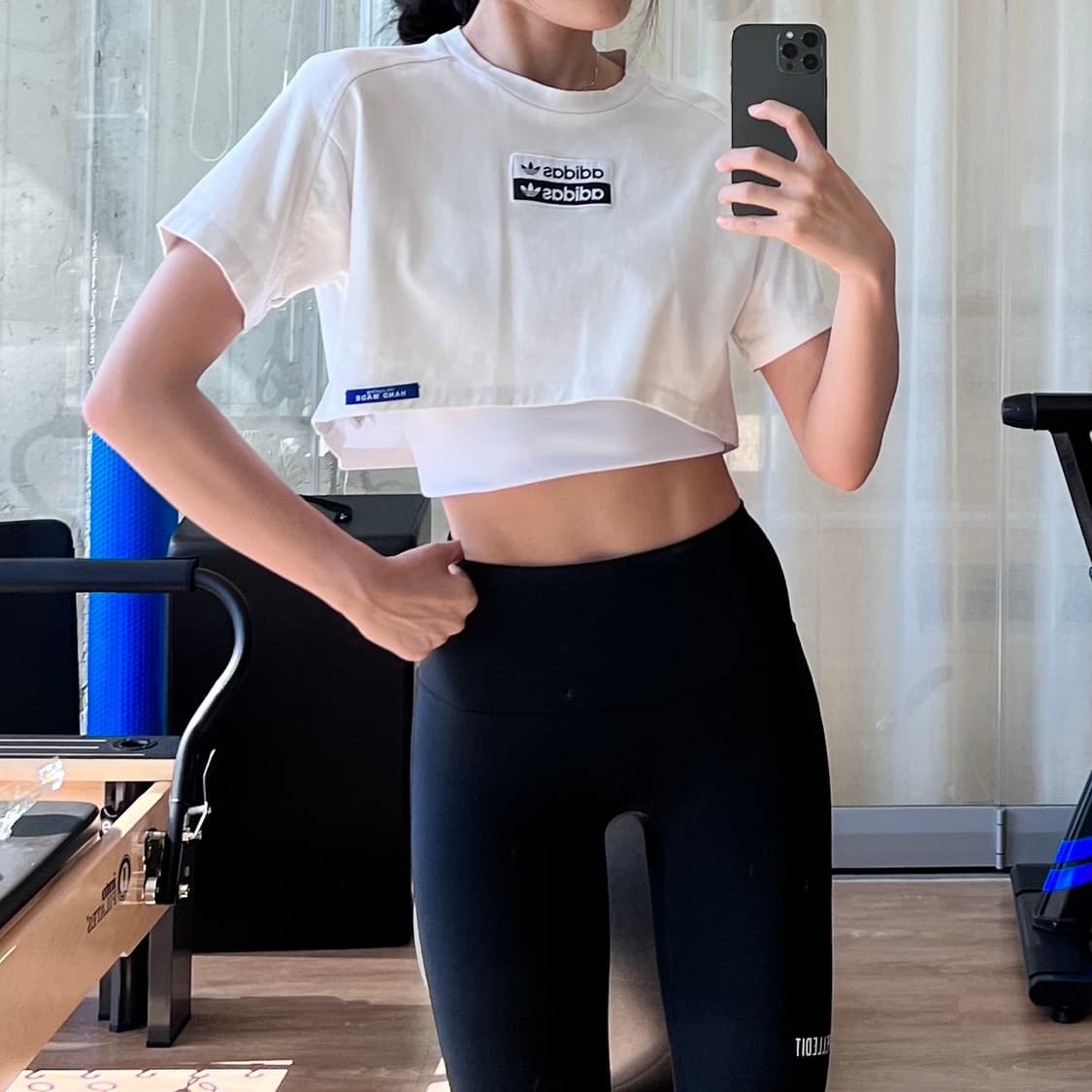 -Adidas Crop & bra top Custom 상품이미지1