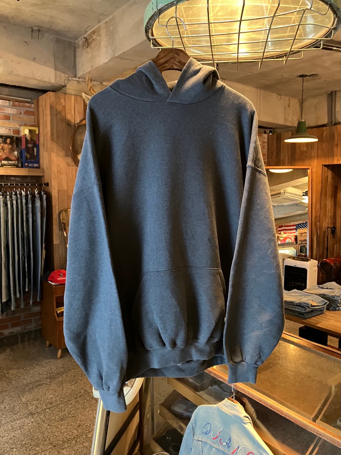 00s 빈티지 러셀 플레인 후드 스웻 셔츠 상품이미지2