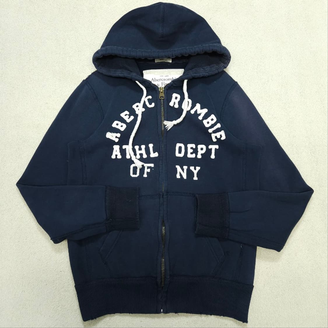 아베크롬비 아치 로고 후드 집업 M 네이비 상품이미지2