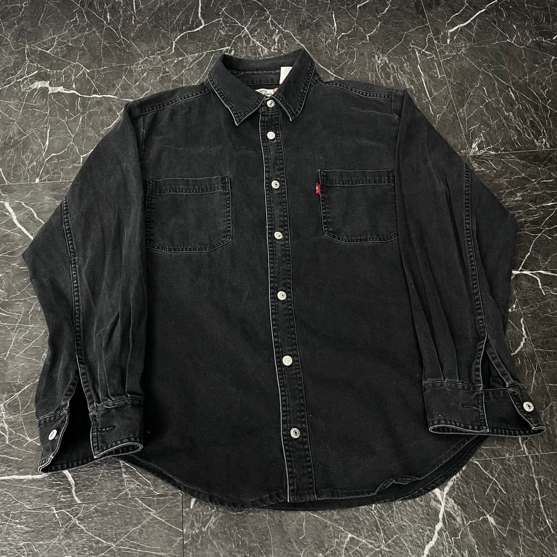 리바이스 흑청 웨스턴 데님 셔츠 상품이미지4