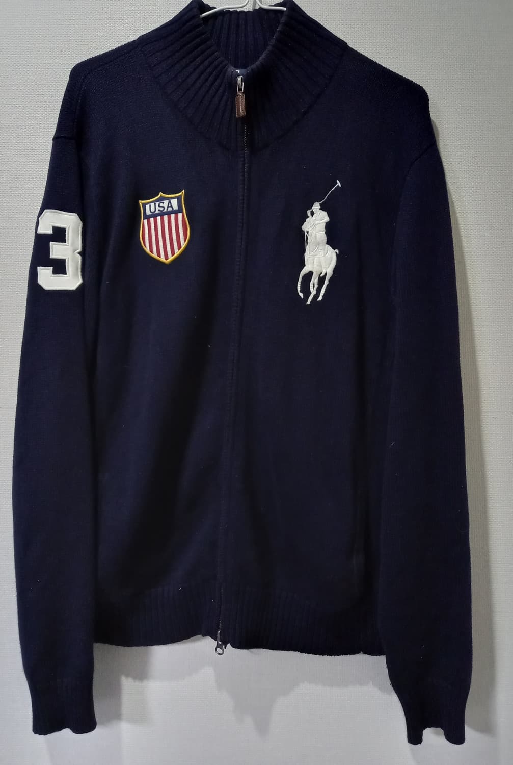 폴로 POLO 빅포니 성조기 USA 미국 니트집업 95/M 상품이미지1