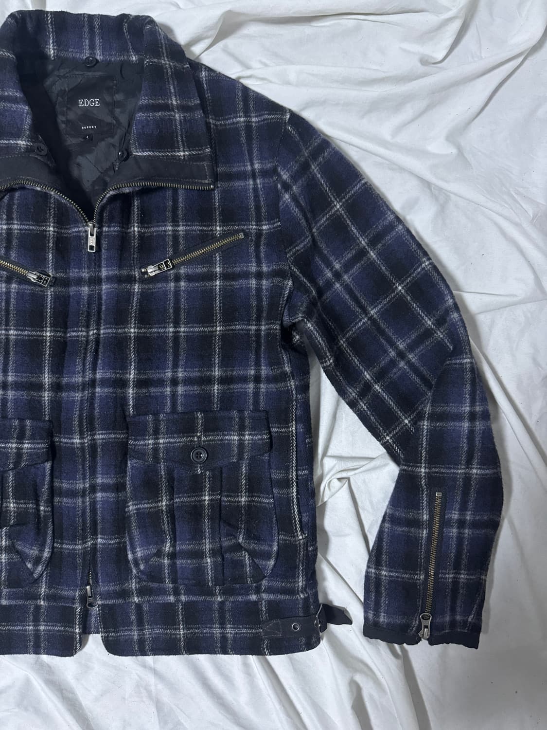 Edge rupert 울 체크 라이더 자켓 상품이미지5