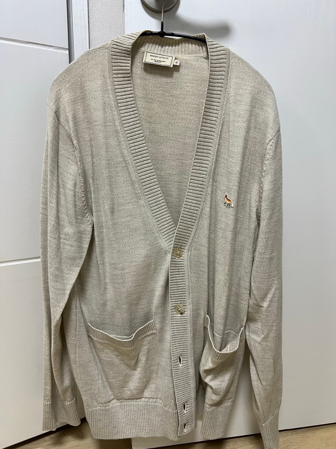 메종키츠네 메리노울 가디건 아이보리 상품이미지1
