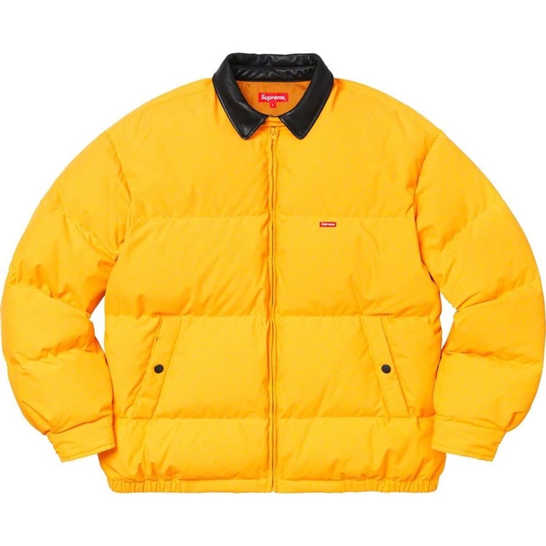 슈프림 레더 카라 푸퍼 자켓 옐로우 상품이미지1