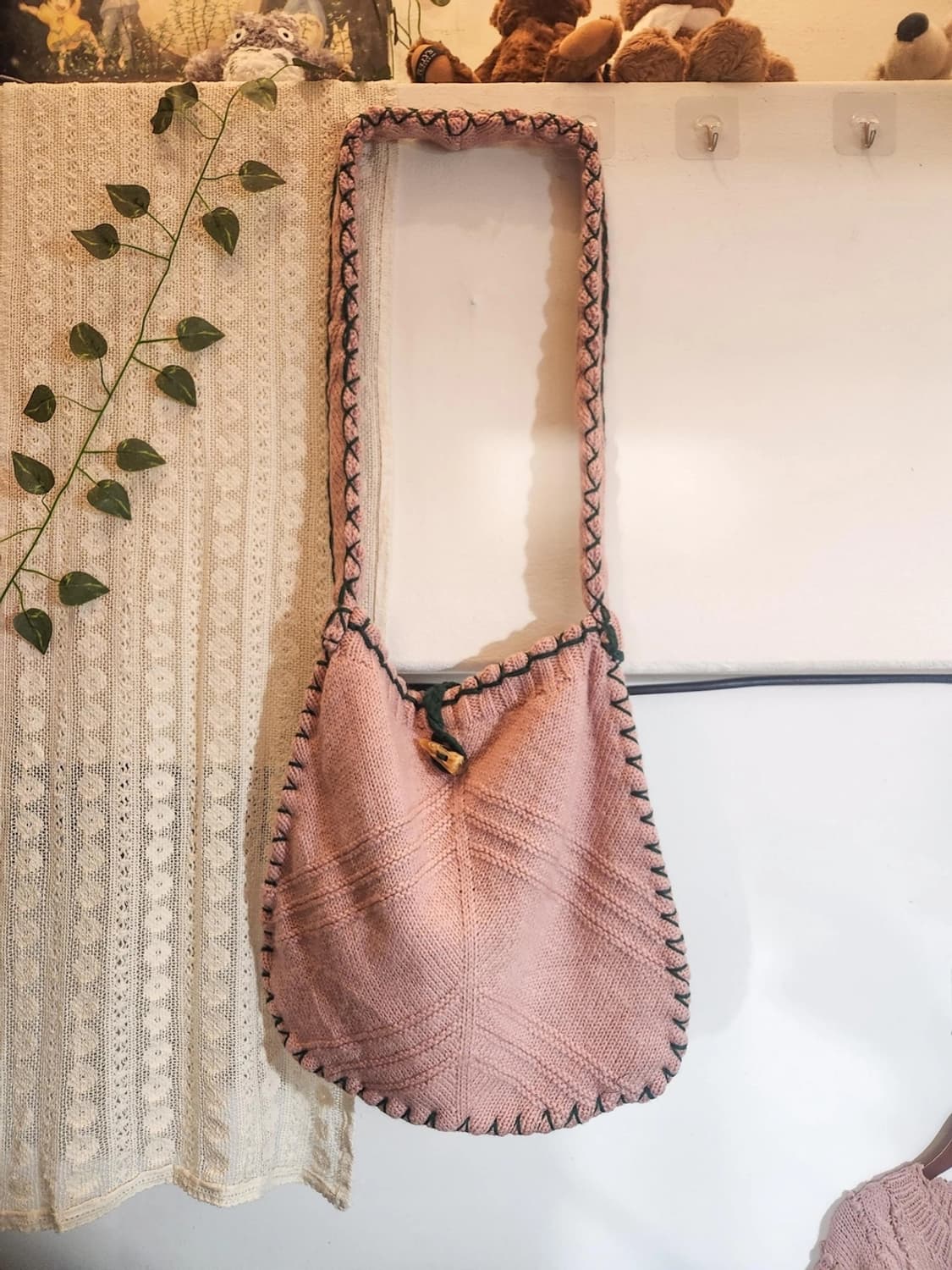 빈티지니트 크로스백 빅백 리폼가방 리사이클링 상품이미지2