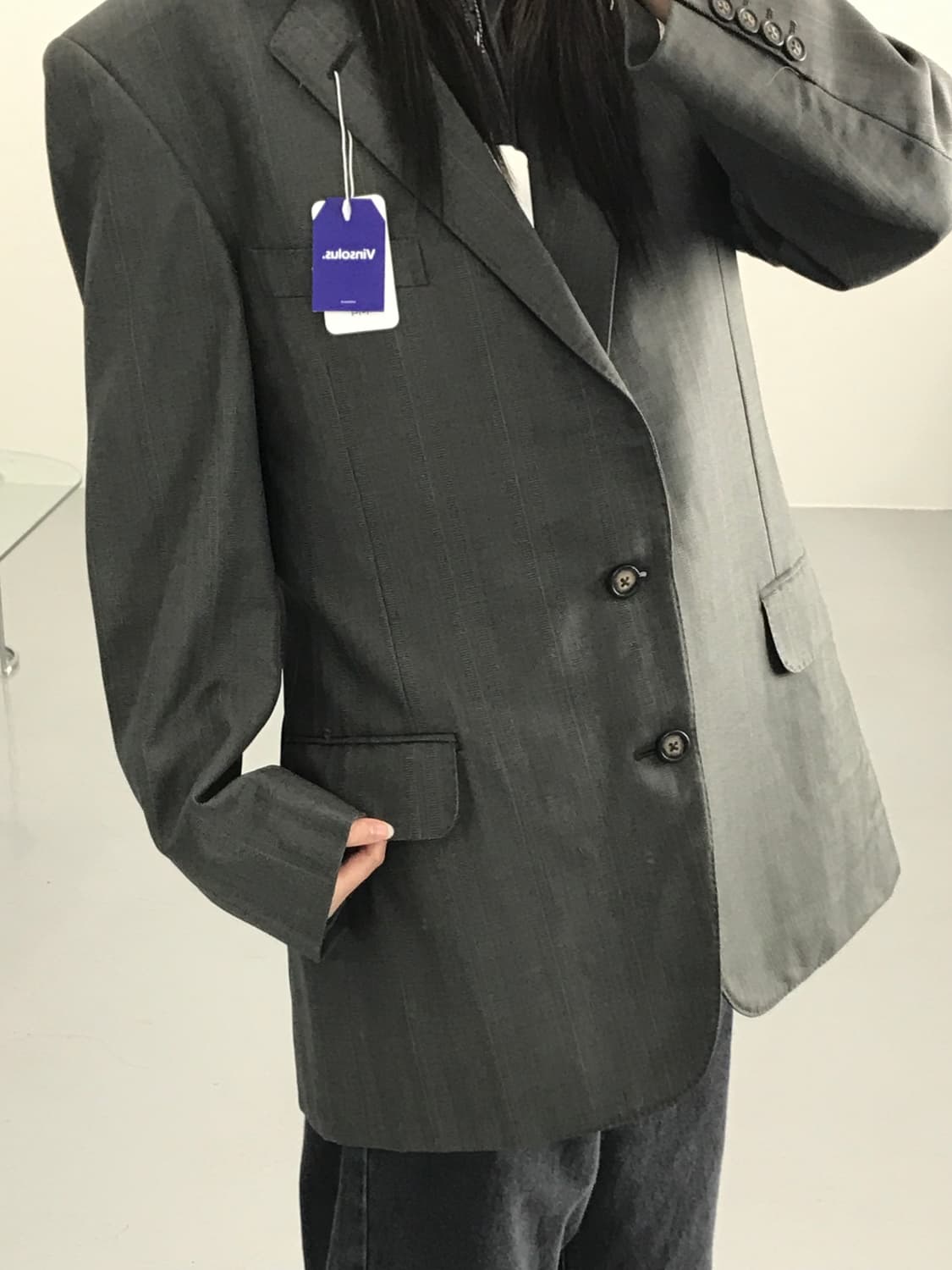 버버리 클래식 그레이 울 블레이저 자켓 상품이미지3