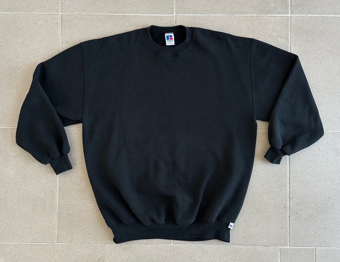 90s 빈티지 러셀 스웻셔츠 블랙 XL USA 상품이미지1
