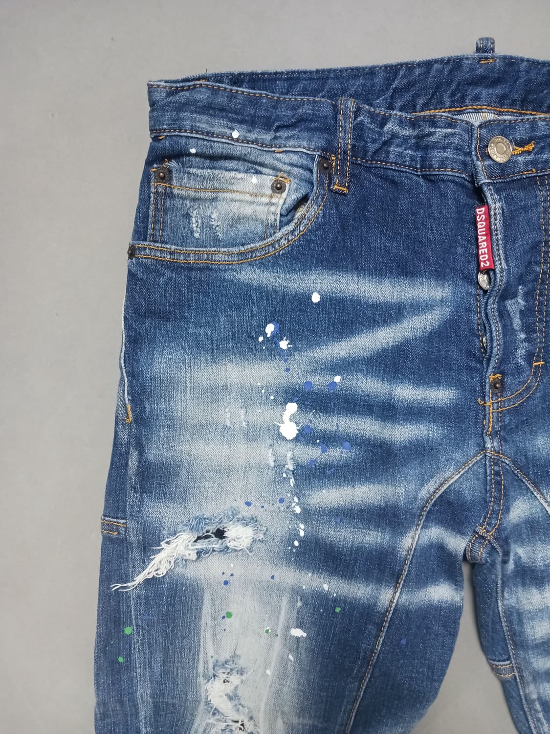 [50] 디스퀘어드2 멀티페인트 스팟 타이디바이커진 청바지 34 35 상품이미지2