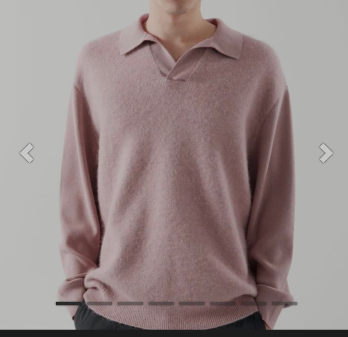 COS 오픈카라 더스트핑크 니트 티셔츠 상품이미지1