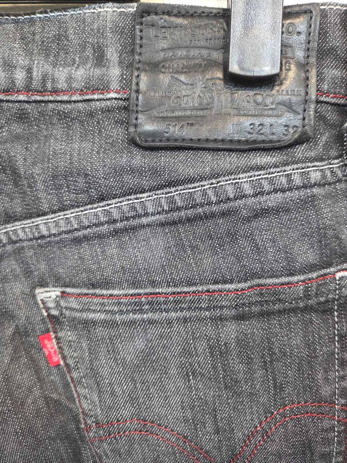 리바이스 빈티지 슬림 스트레이트 514 데님 흑청 팬츠 31 상품이미지3