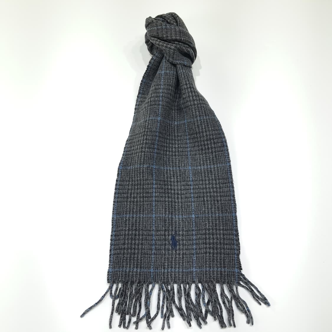 MX626 폴로 90s 이태리판 울 글렌체크 양면 그레이 머플러 목도리 상품이미지1