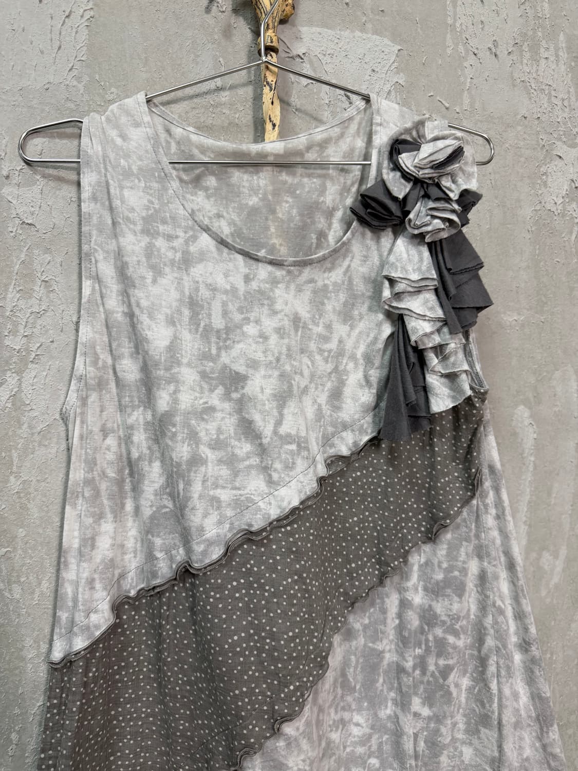 jpn-Grey Fairy Grunge Ruffle Layered top 상품이미지2