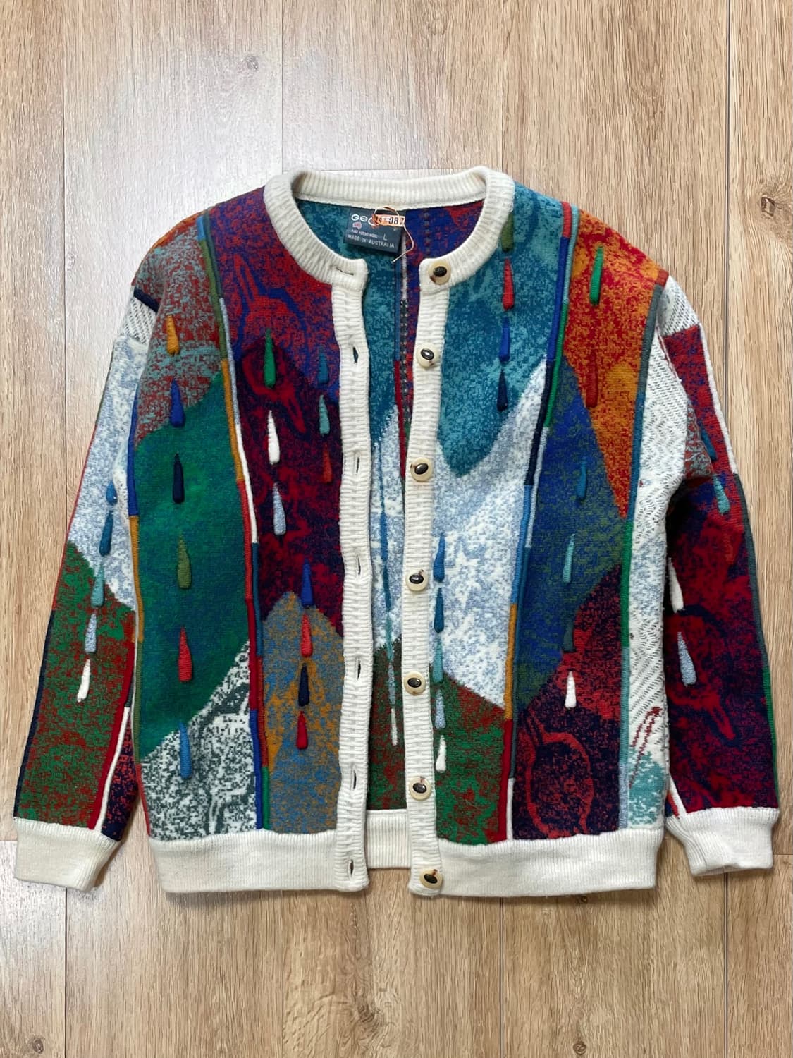 국내 유일 Made 호주 게쿠 geccu 빈티지 입체 케이블 니트 가디건 상품이미지1