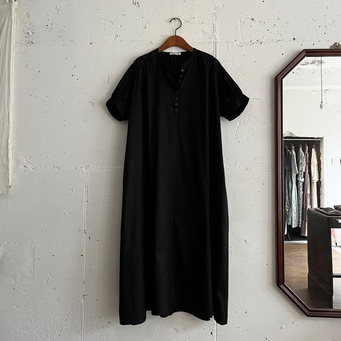 블랙 코튼 원피스 상품이미지2