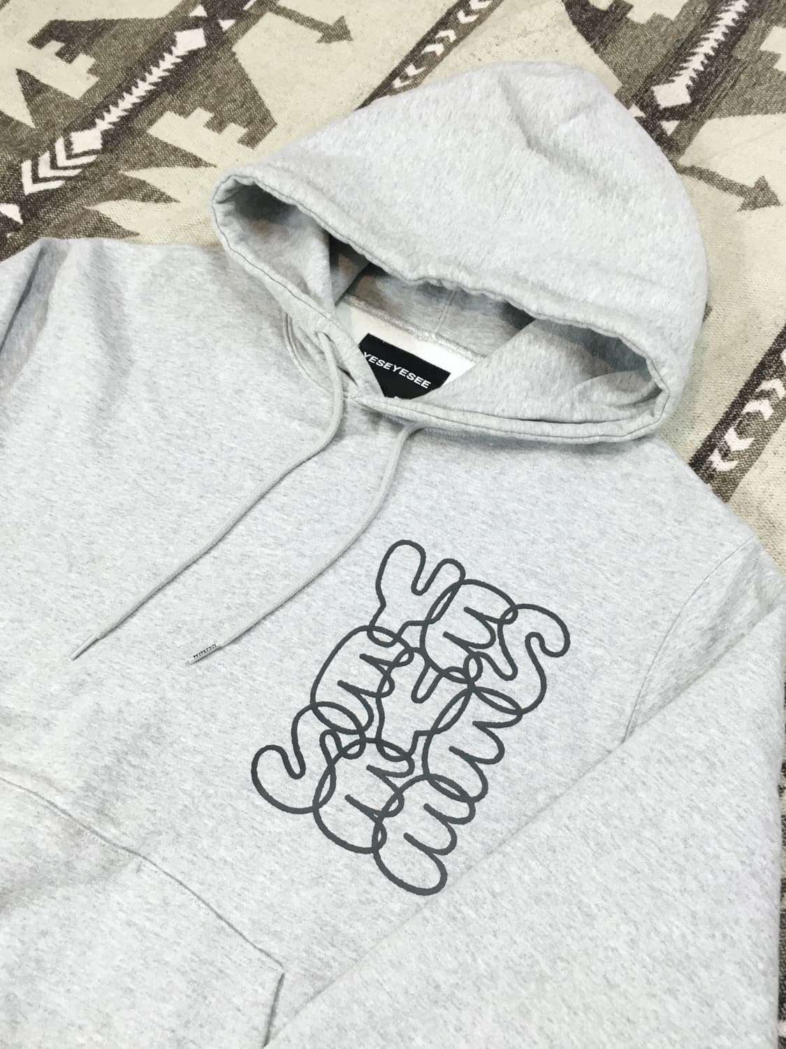 예스아이씨 빅로고 후드티 멜란지그레이 상품이미지9