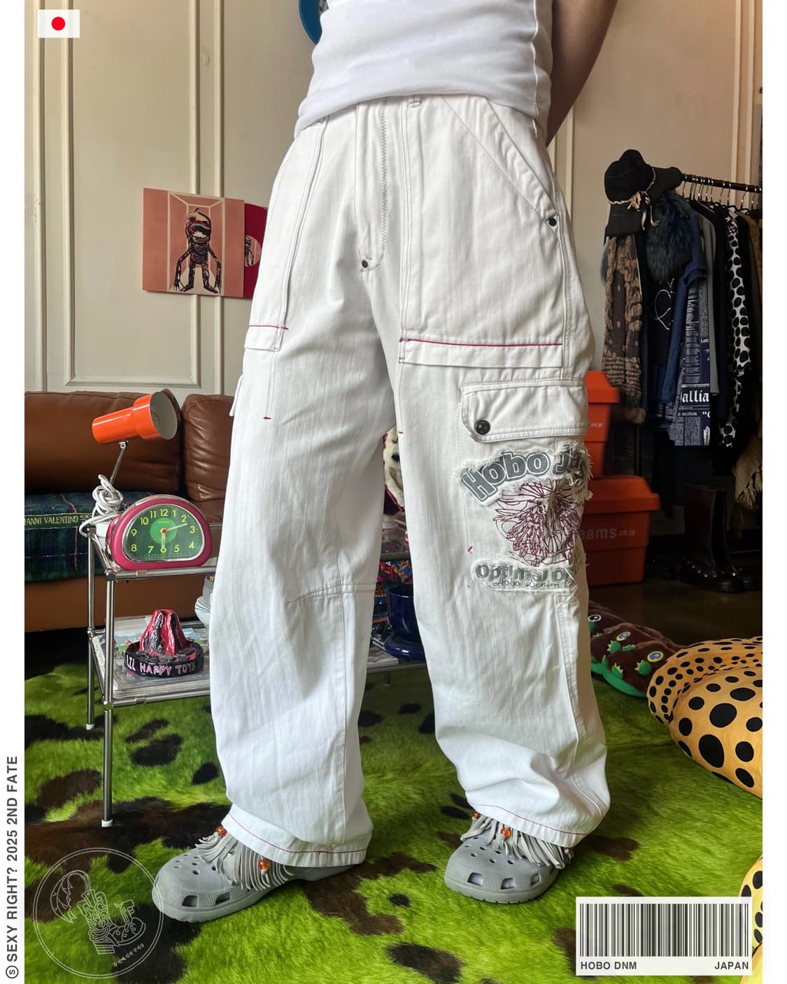 90-00s HOBO DNM White Wide Cargo Pants 상품이미지1