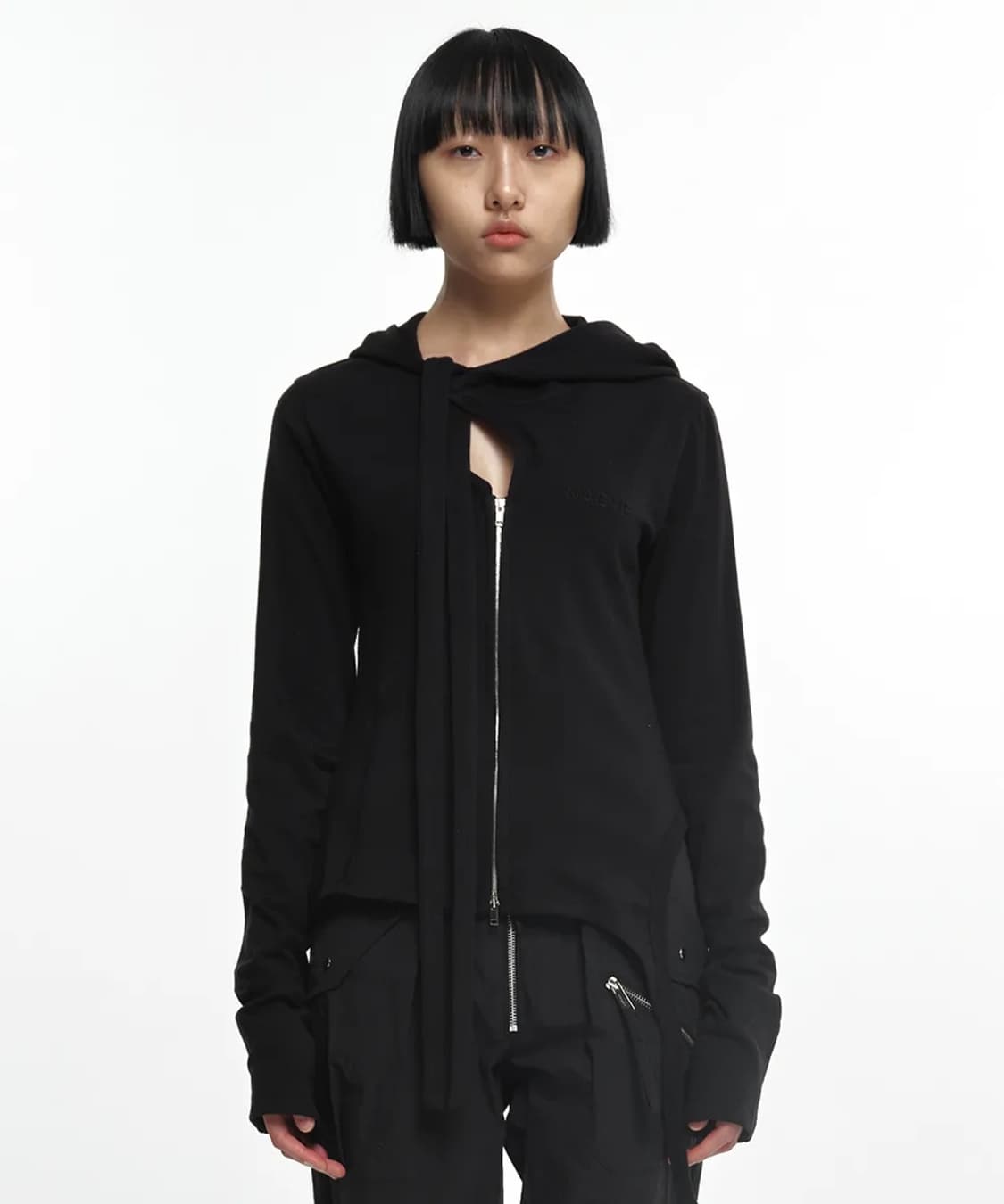 NACHE SLIT TIE HOODIE ZIP-UP  상품이미지1