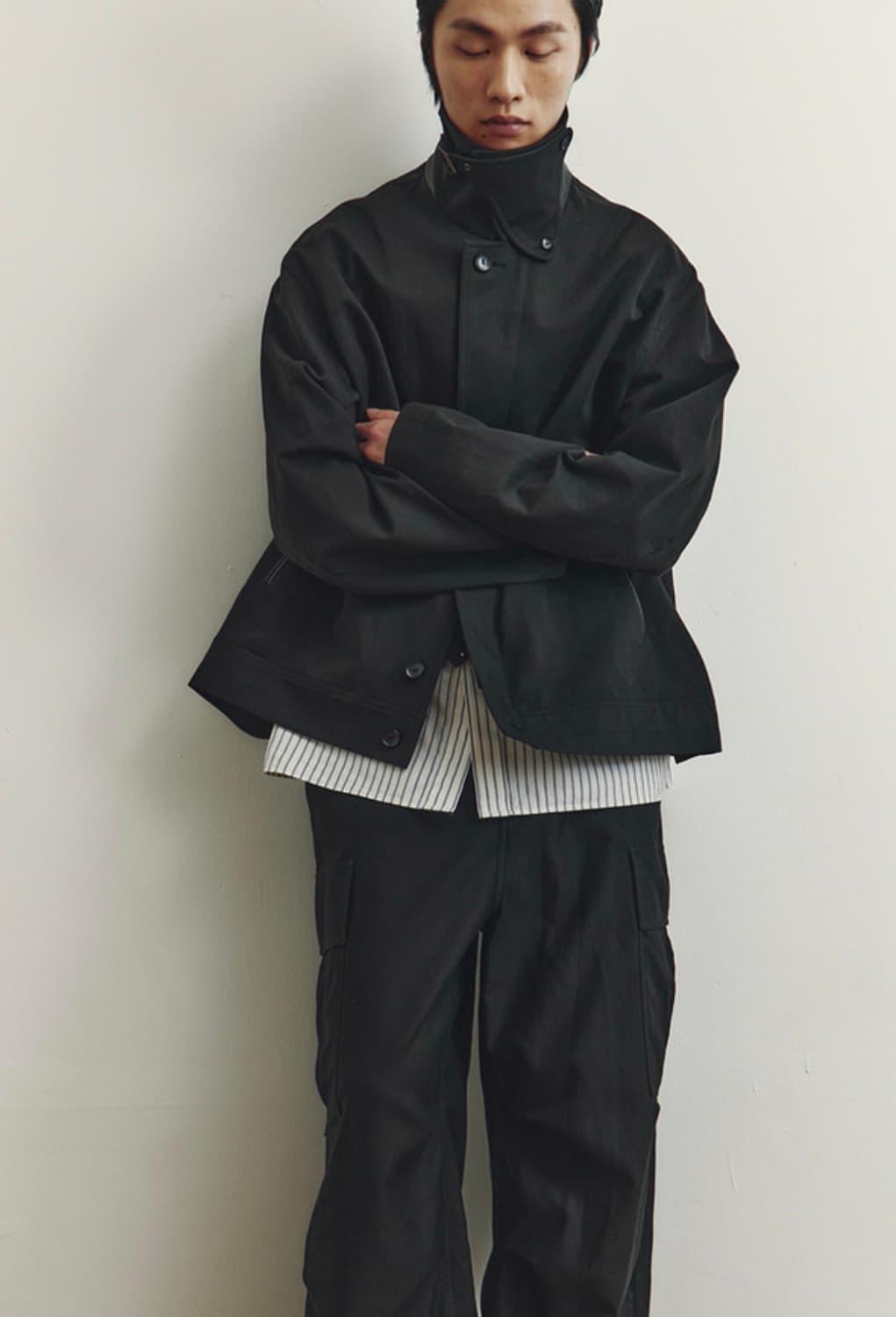 유스 레더 트림 코튼자켓 (s size) 상품이미지3