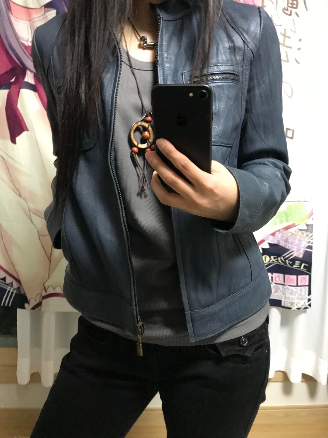 재패니즈 블루 레더자켓 상품이미지2